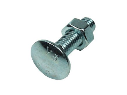 Cup Square Bolt M6 x 65mm BZP Din 603 incl Nut