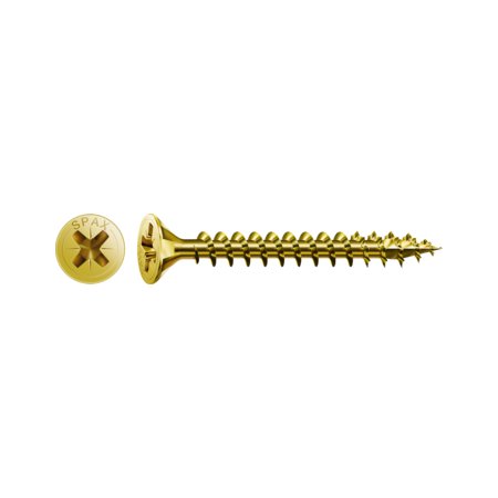Spax Chipboard Screws Countersunk Pozi 5 x 50mm Zinc Yellow