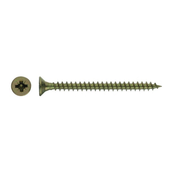 Reca Chipboard Screws Countersunk Pozi 5mm x 50mm Zinc Yellow Box Quantity 200